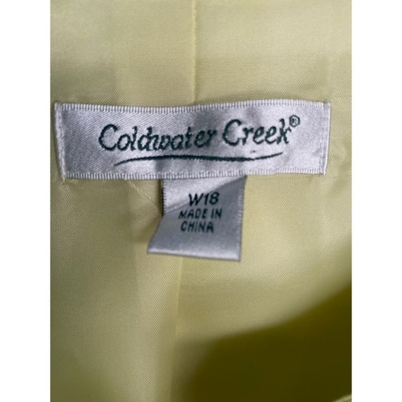 Coldwater Creek Mint Green 2-piece Blazer Skirt Embroidery Sz W18 Linen Blend - Picture 7 of 10